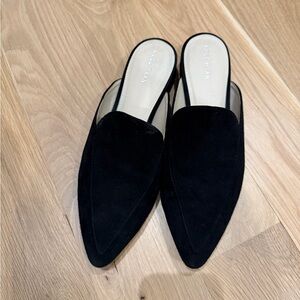 Cole Haan Black Suede Pointed Mule Slides